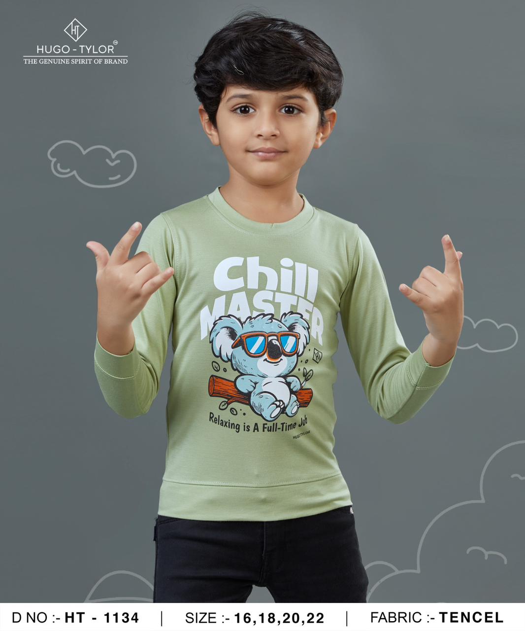 Ht 1134 Hugo Tylor Lycra Tencil Boys Tshirt Exporter Gujarat