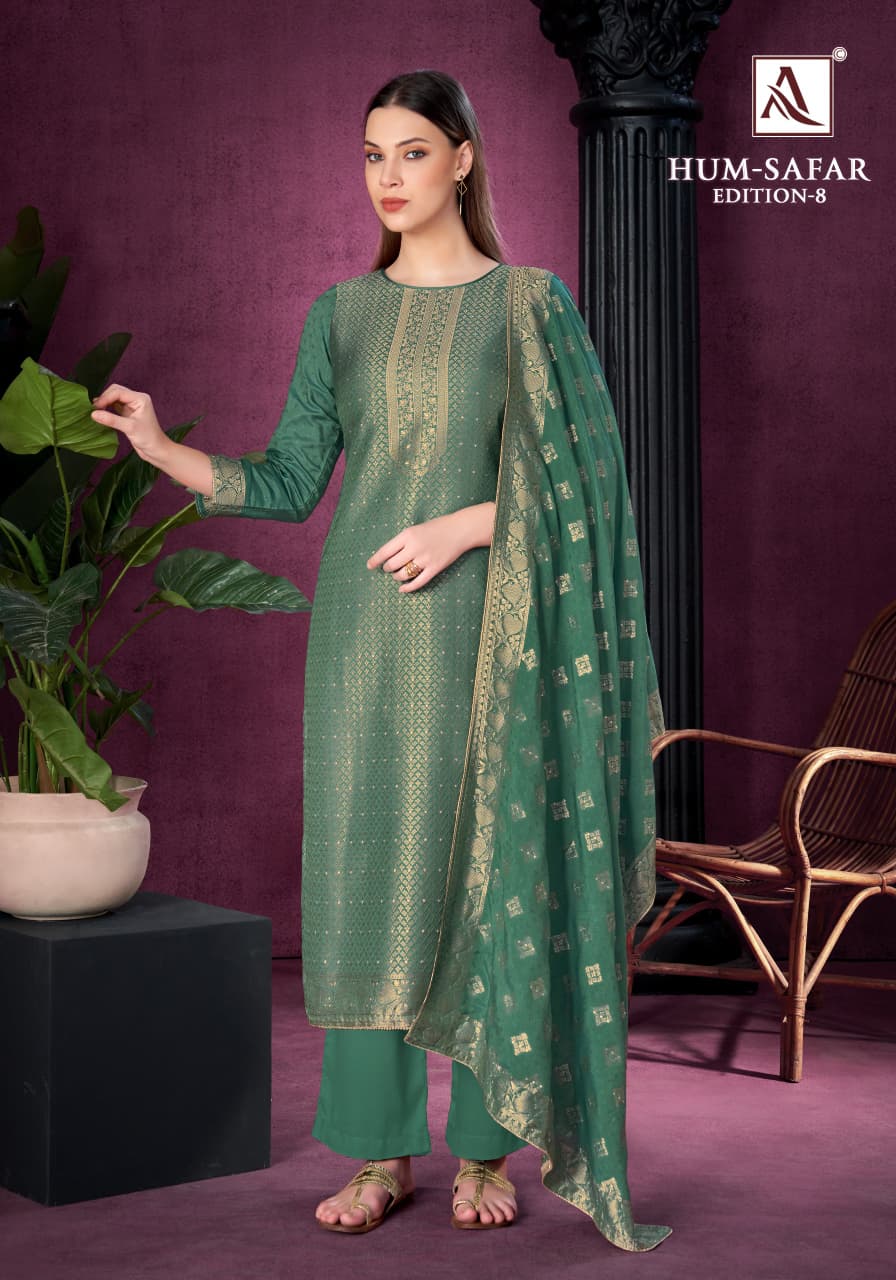Hum Safar Edition 8 Alok Viscose Maslin Karachi Salwar Suits Wholesaler
