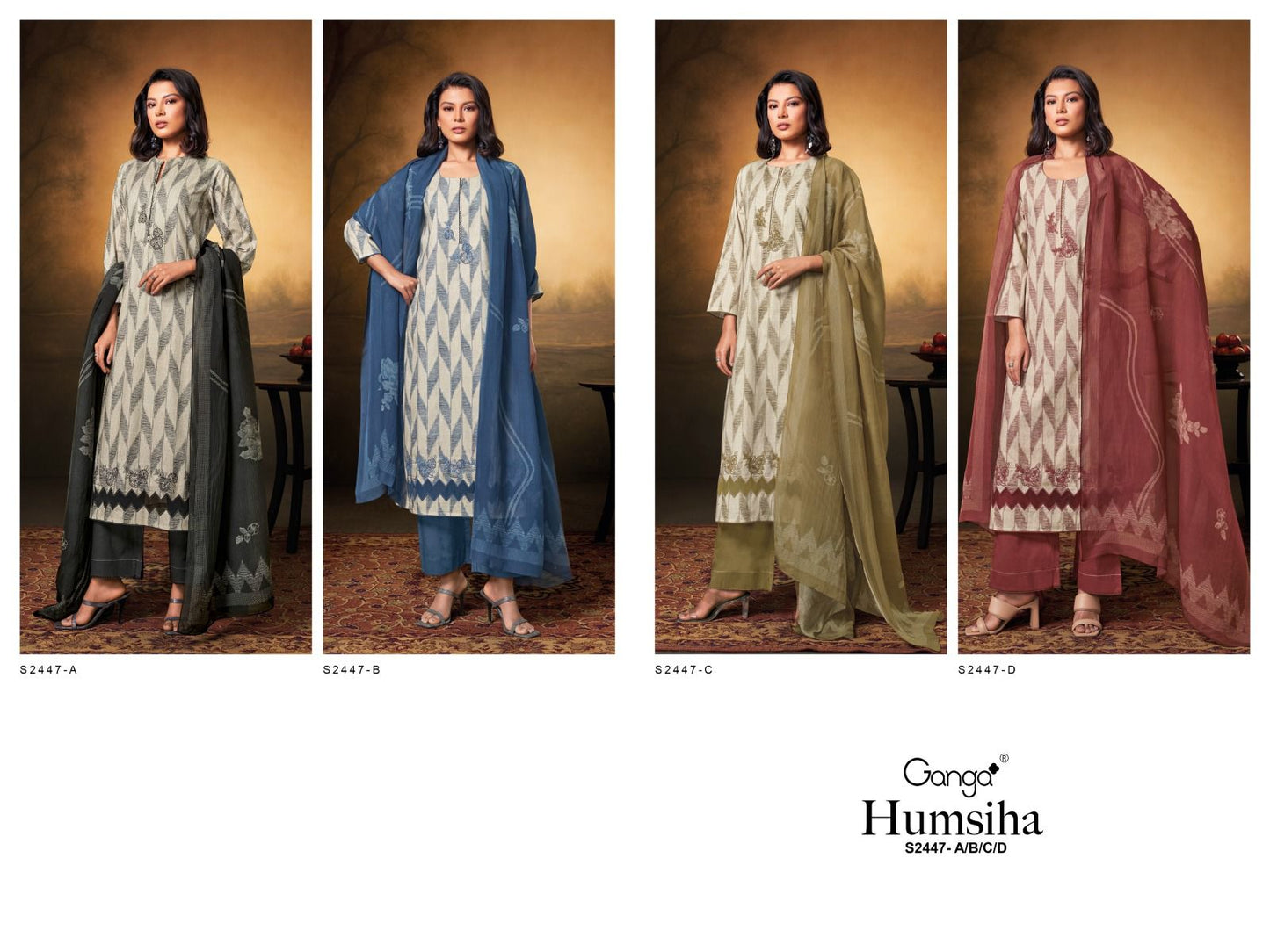 Humsiha 2447 Ganga Cotton Plazzo Style Suits Supplier India