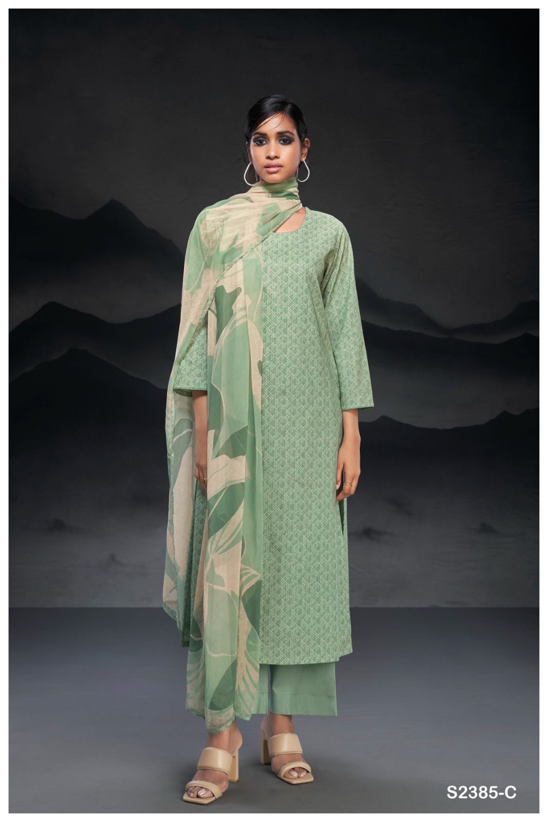 Huntah-2385 Ganga Premium Cotton Plazzo Style Suits