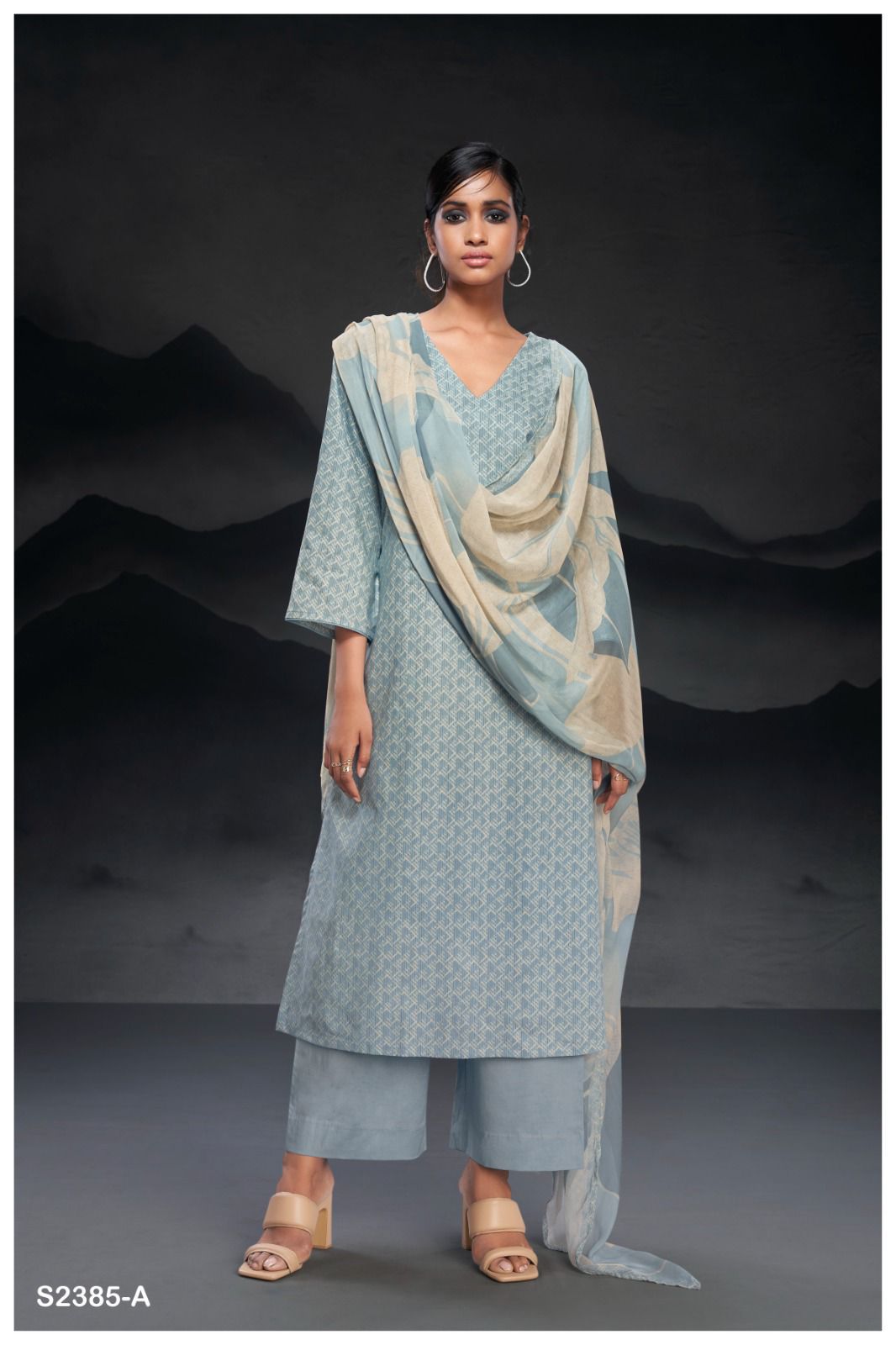 Huntah-2385 Ganga Premium Cotton Plazzo Style Suits