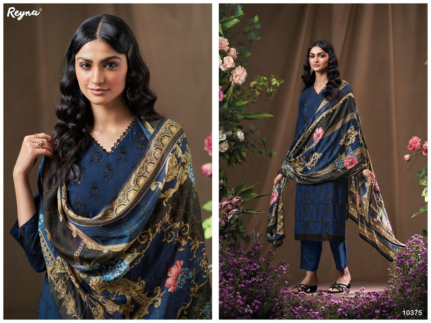 Husn Reyna Bembarg Silk Pant Style Suits Exporter India