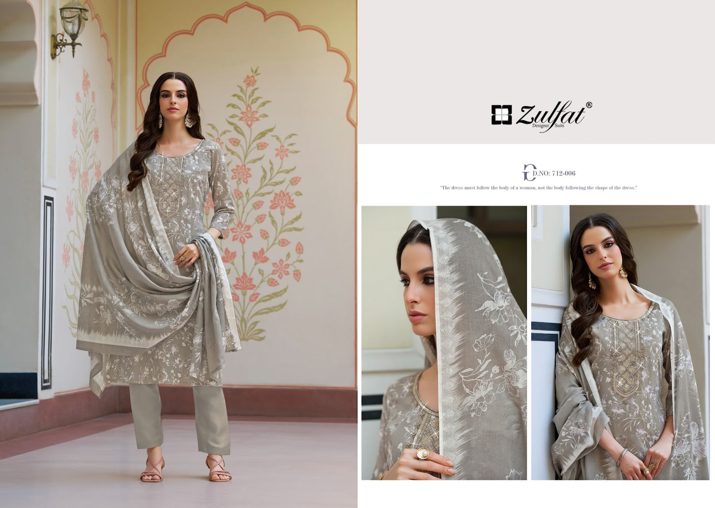 Husna Zulfat Designer Cotton Karachi Salwar Suits Exporter India