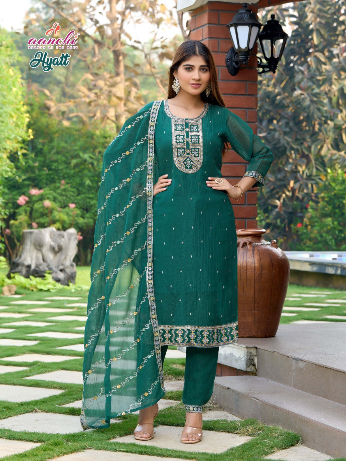 Hyatt Aanchi Readymade Pant Style Suits Manufacturer Ahmedabad