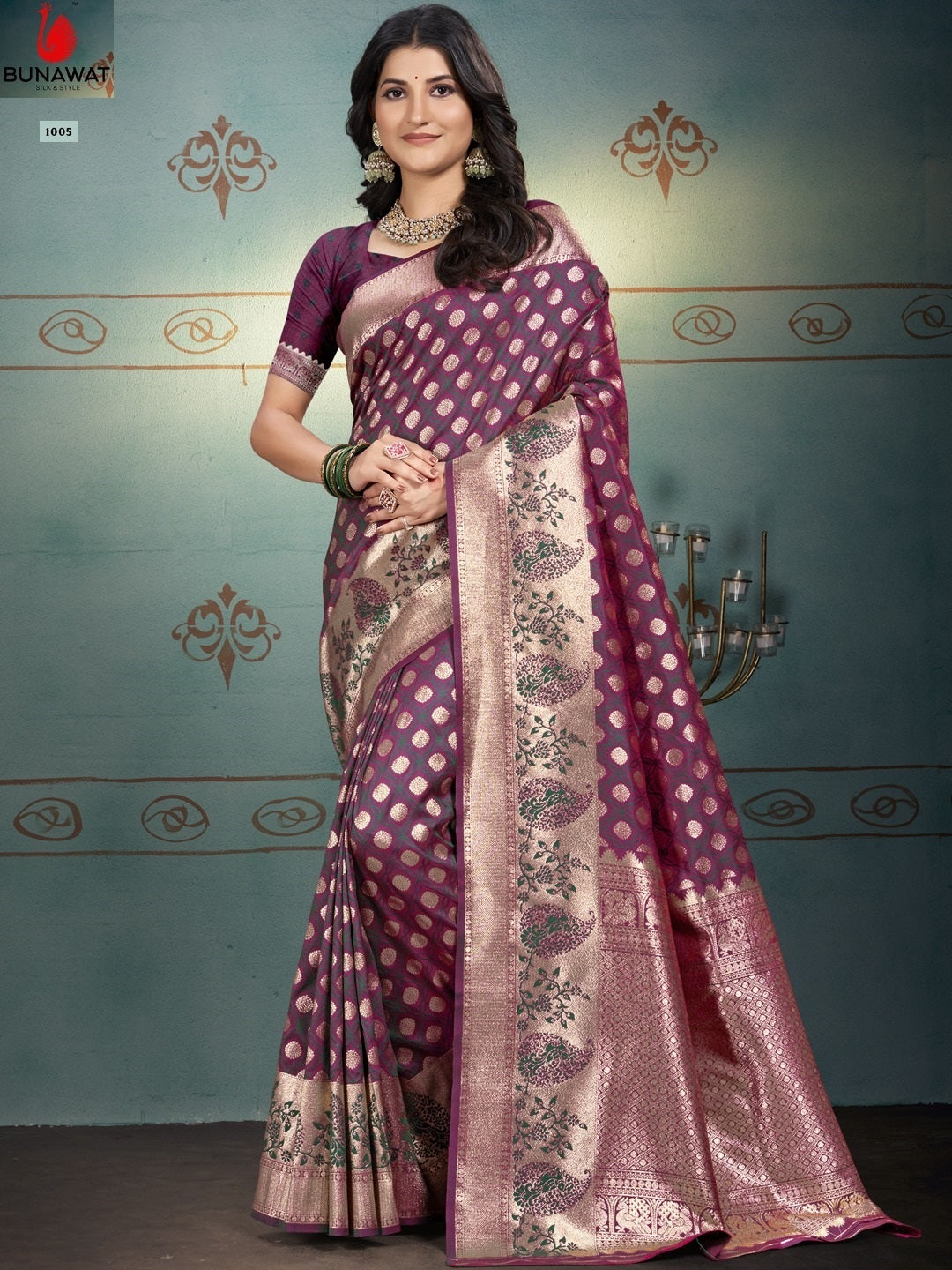 Shourya Silk 1001 To 1006 Bunawat Silk Sarees Wholesaler India