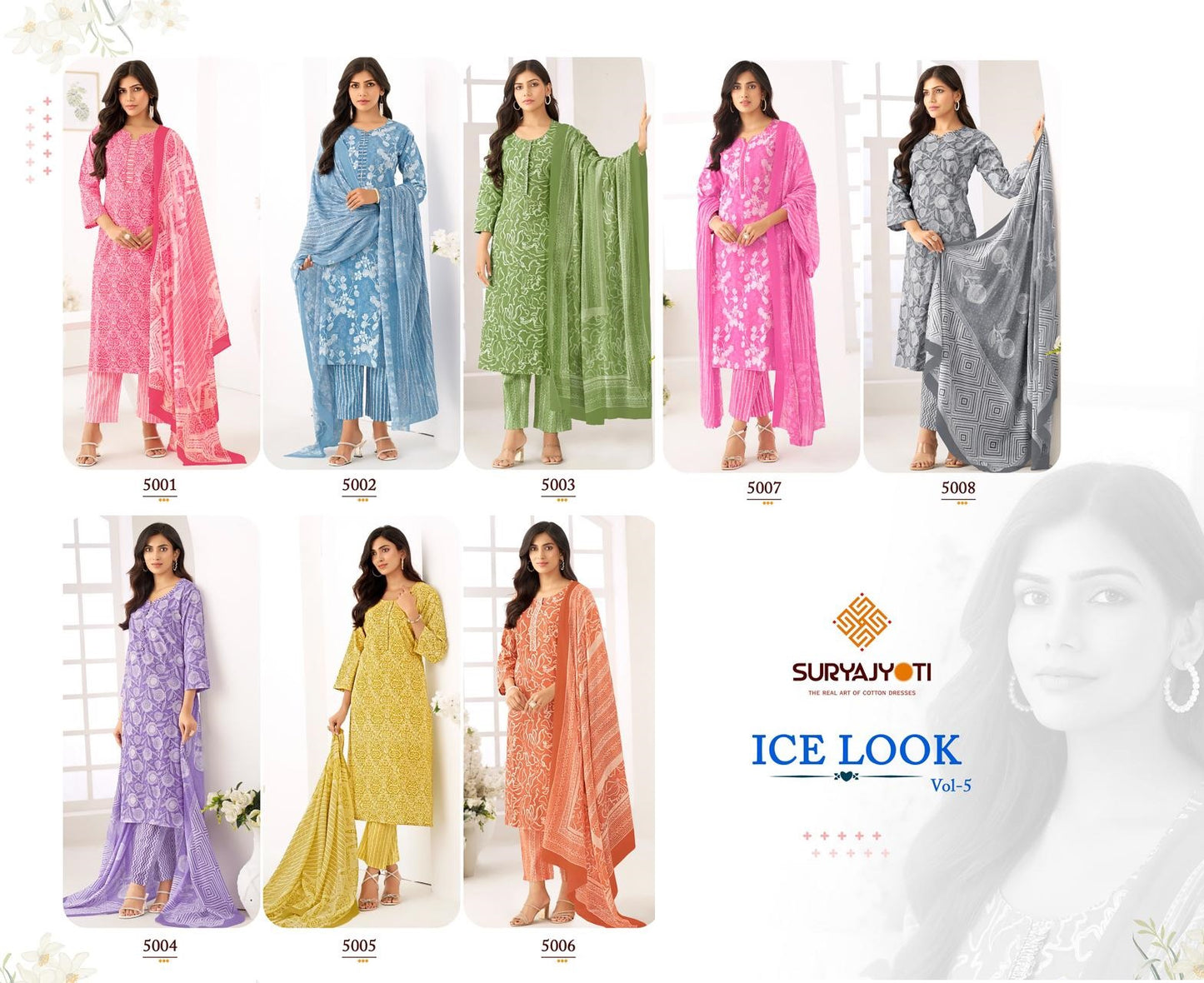Ice Look Vol 5 Suryajyoti Readymade Cotton Pant Suits Supplier Gujarat