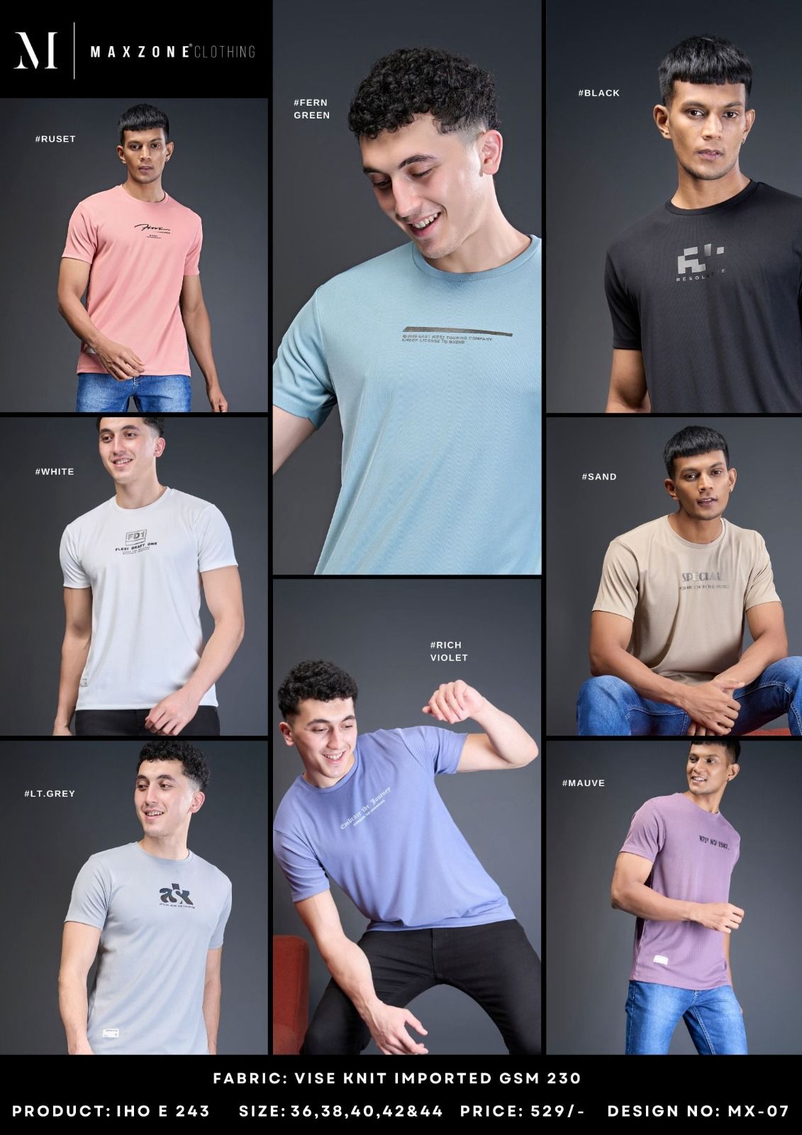 Iho E 243 Maxzone Clothing Knit Mens Tshirts Wholesale Price