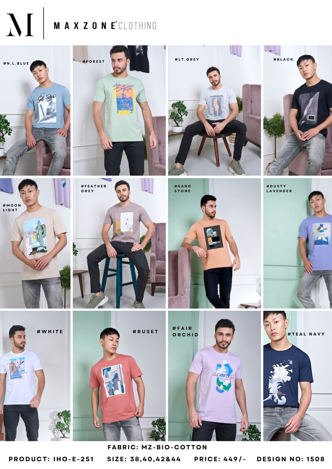 Iho E 251 Maxzone Clothing Mz Bio Cotton Mens Tshirts