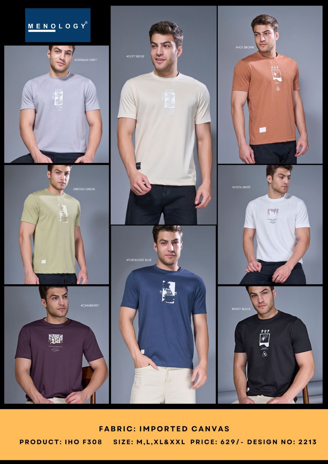Iho F308 Menology Imported Mens Tshirts Manufacturer
