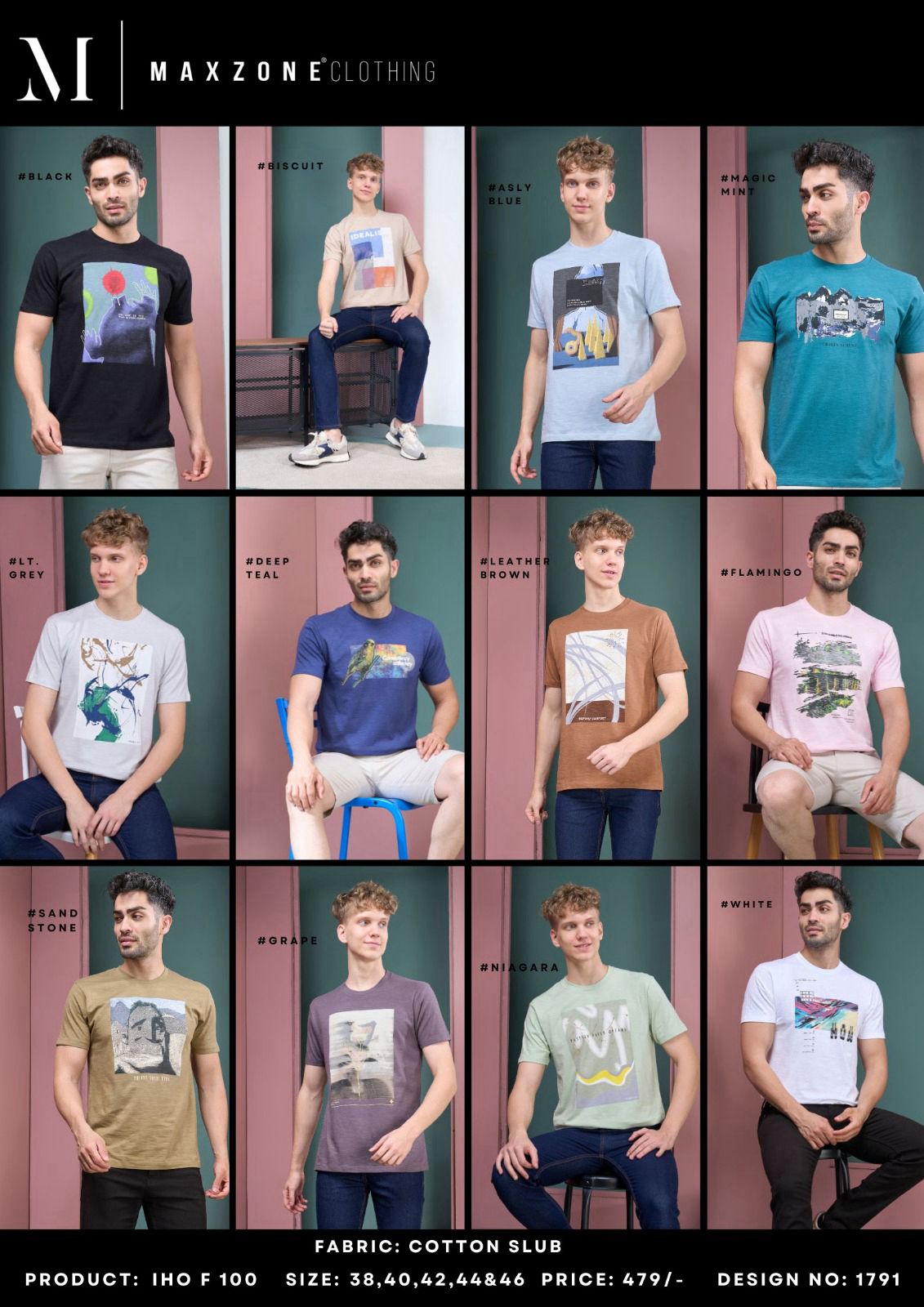 Iho F 100 Maxzone Clothing Cotton Slub Mens Tshirts Exporter