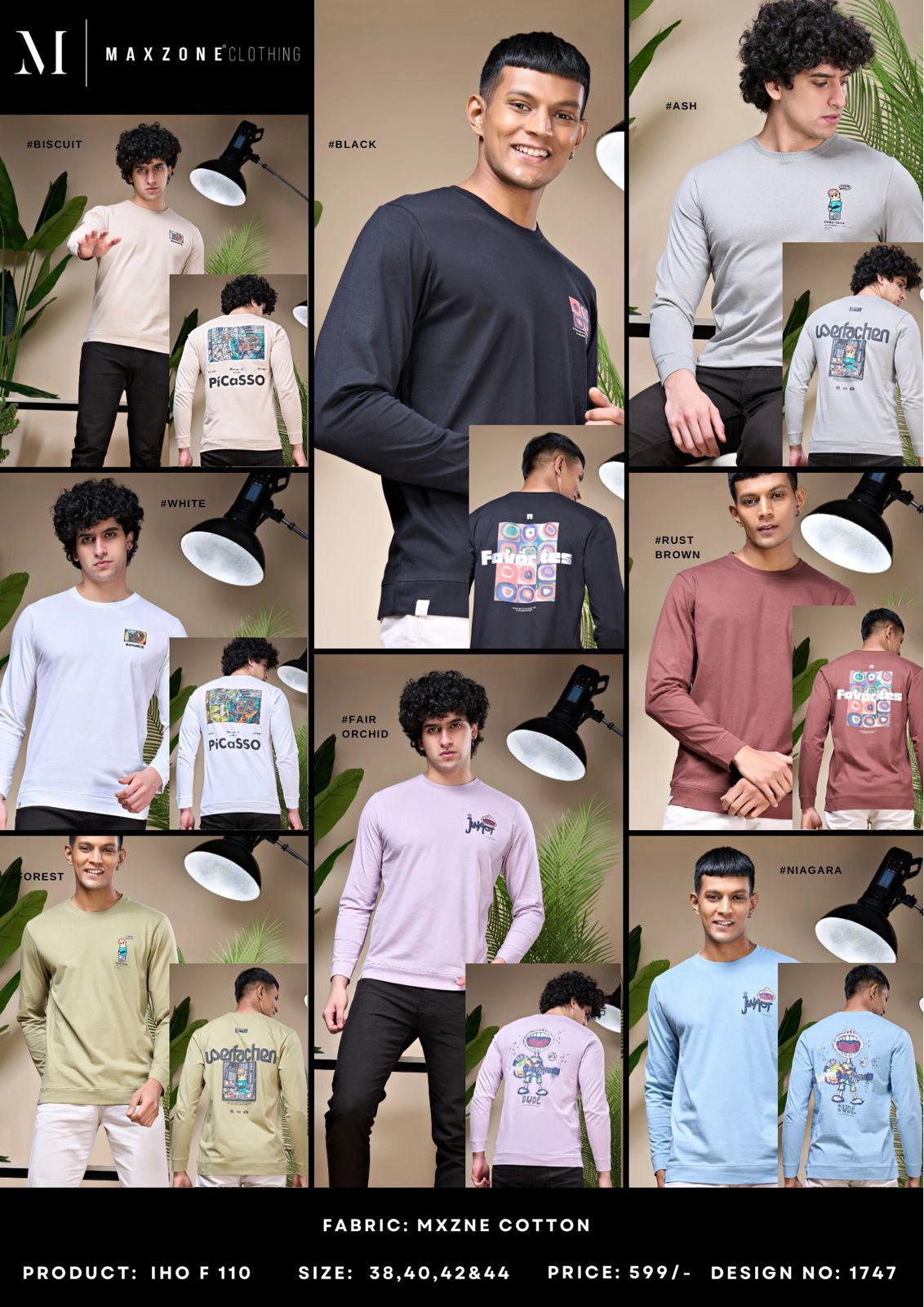 Iho F 110 Maxzone Clothing Cotton Mens Tshirts Wholesale