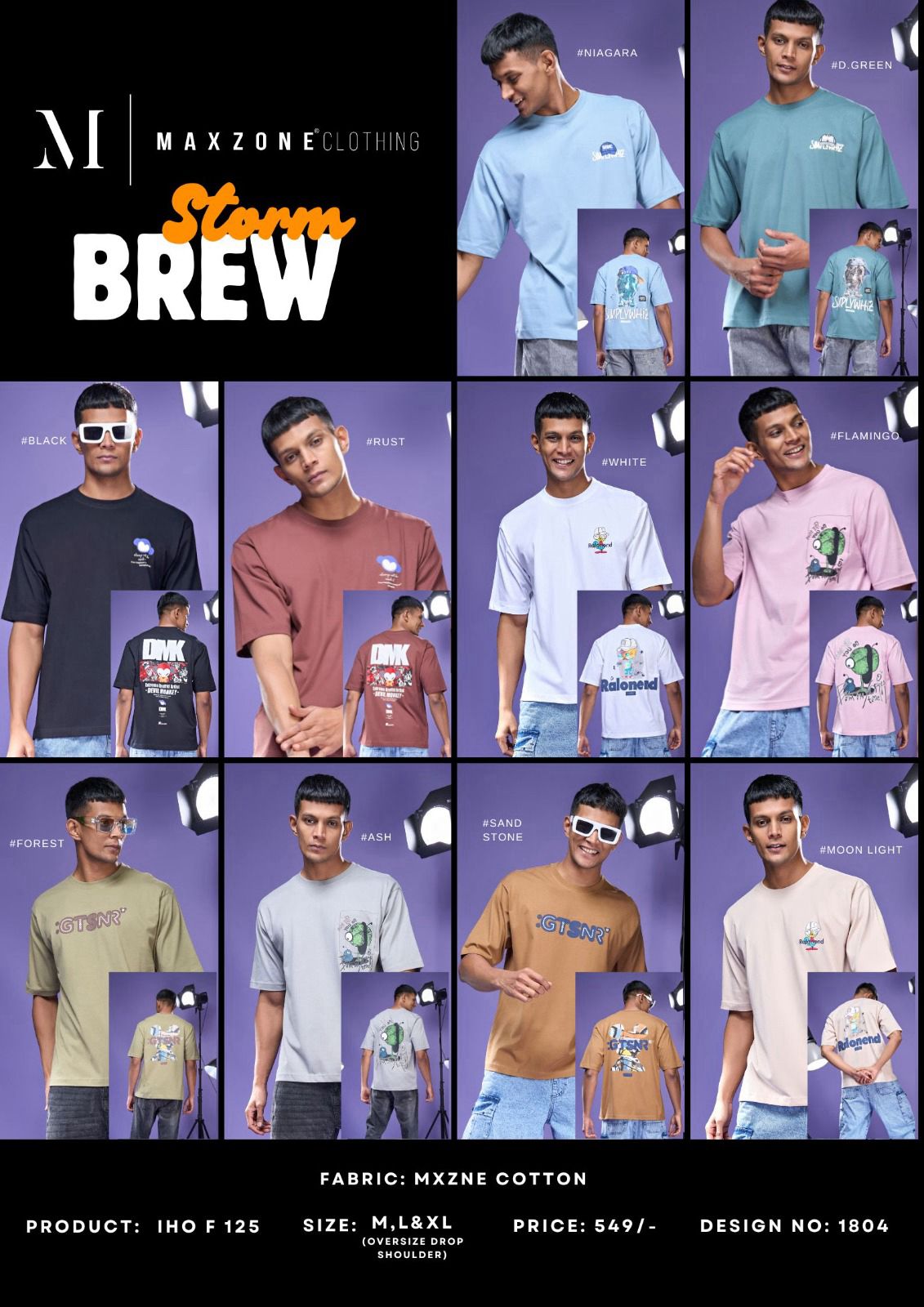 Iho F 125 Oversize Maxzone Clothing Cotton Mens Tshirts Wholesale Price