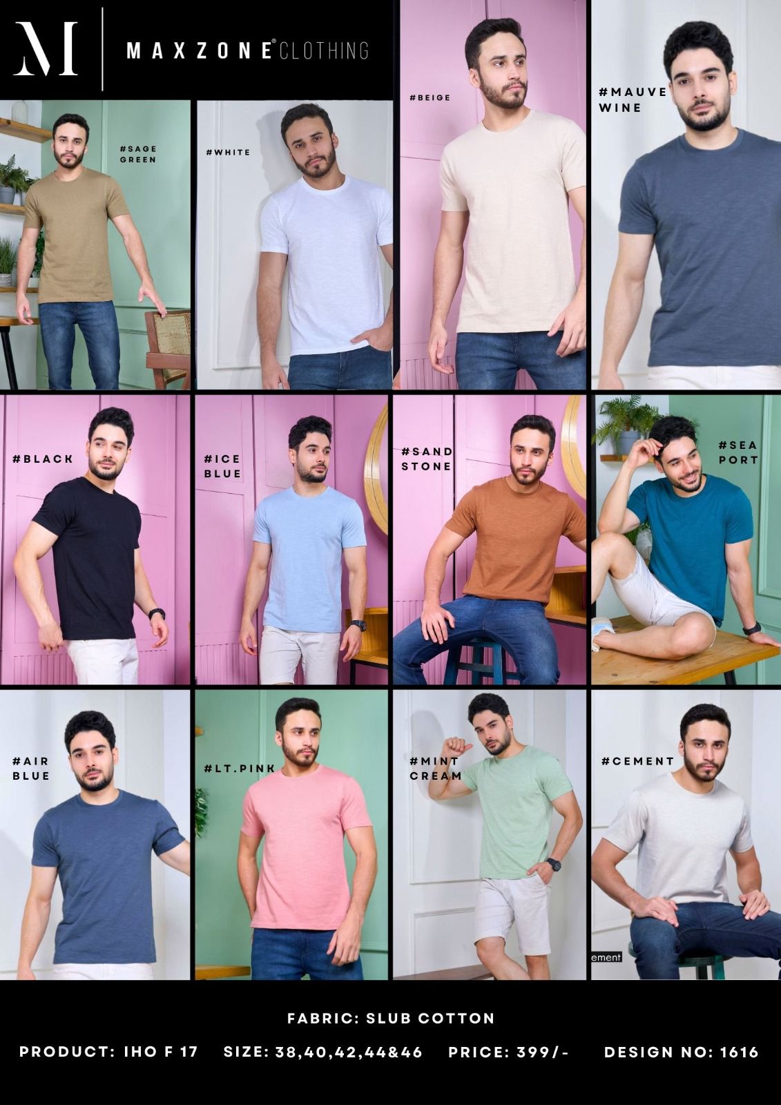 Iho F 17 Maxzone Clothing Slub Cotton Mens Tshirts Wholesaler India