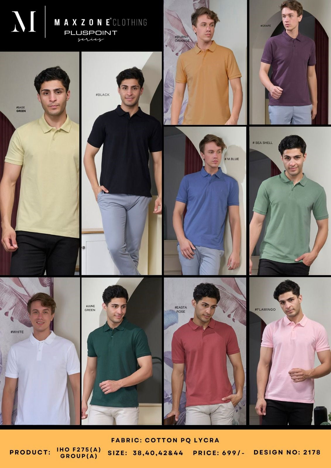 Iho F 275 A Pluspoint Menology Lycra Mens Tshirts Wholesale