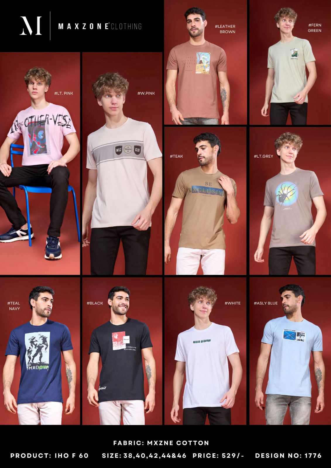 Iho F 60 Maxzone Clothing Cotton Mens Tshirts Wholesale Price