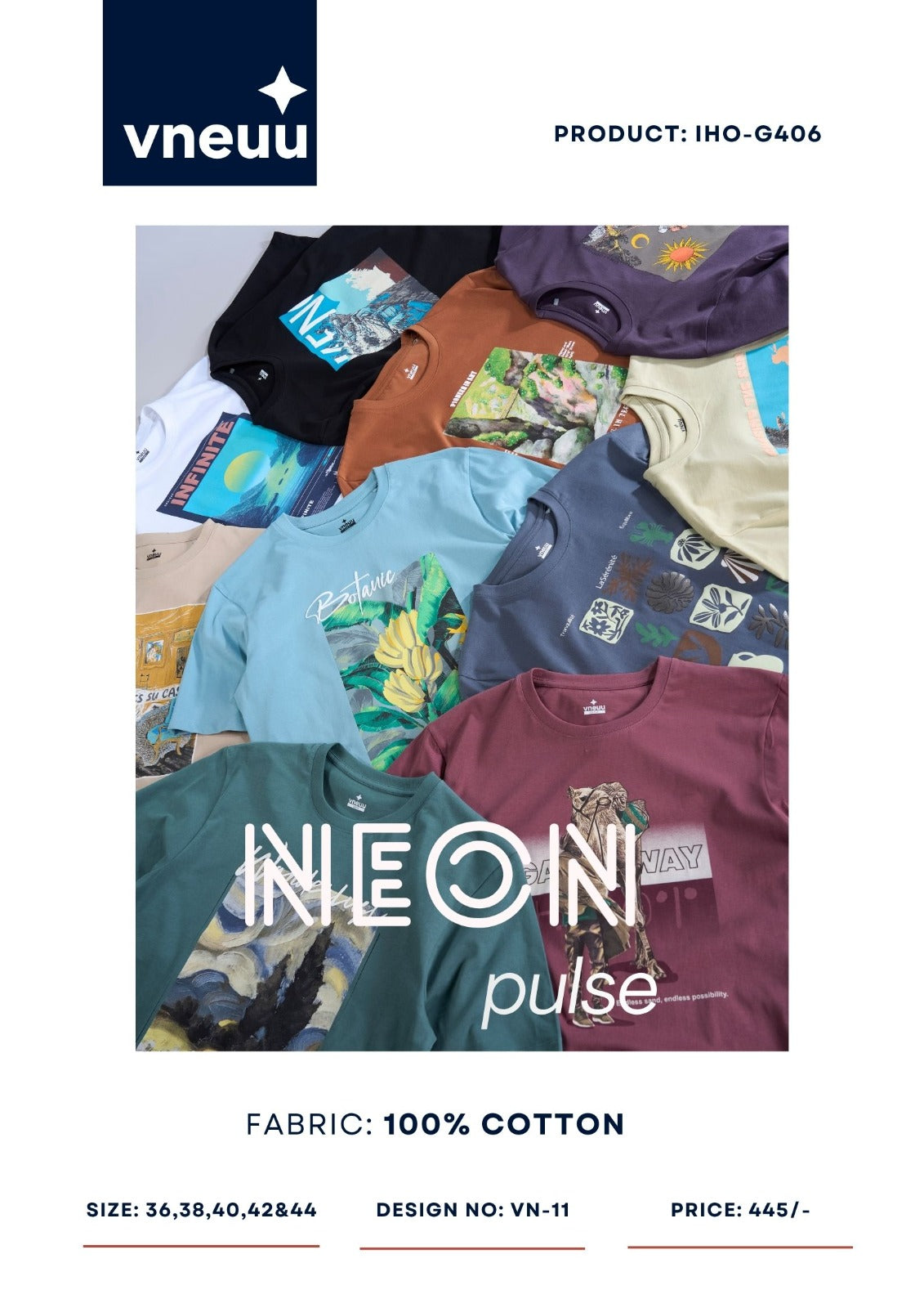 Iho G406 Vneuu Cotton Mens Tshirts Wholesaler Ahmedabad