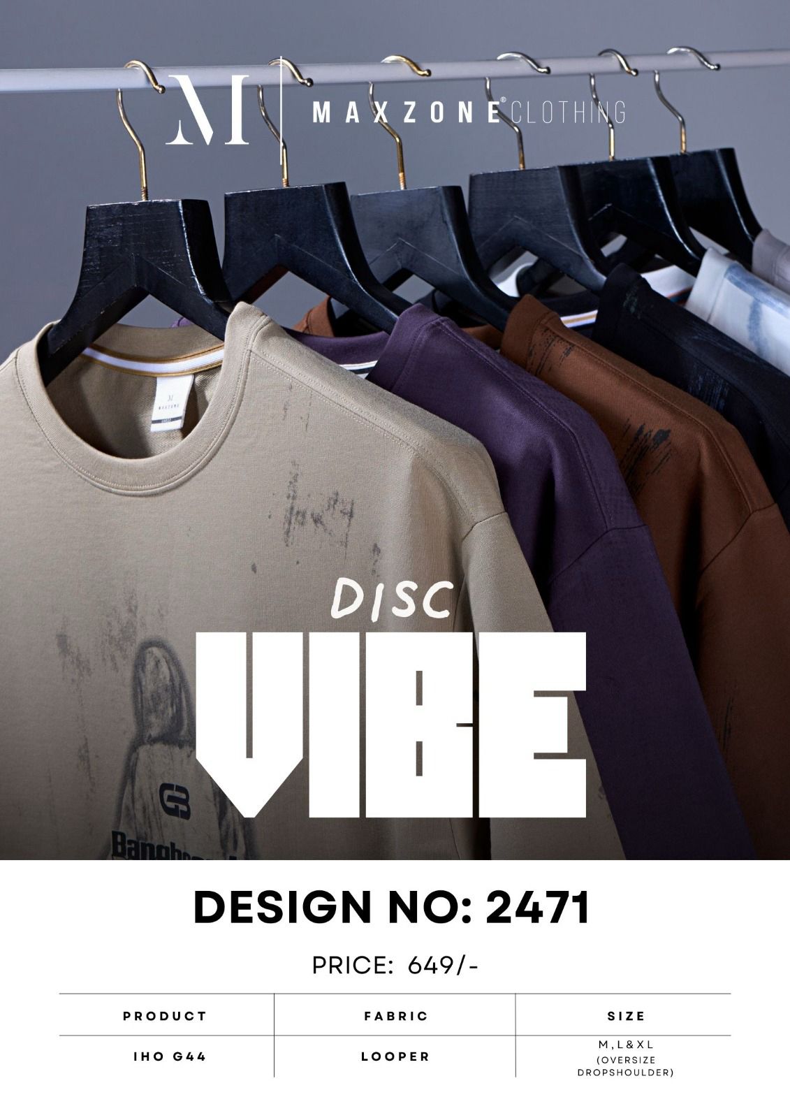 Iho G 44 Maxzone Clothing Looper Mens Tshirts Wholesale Price