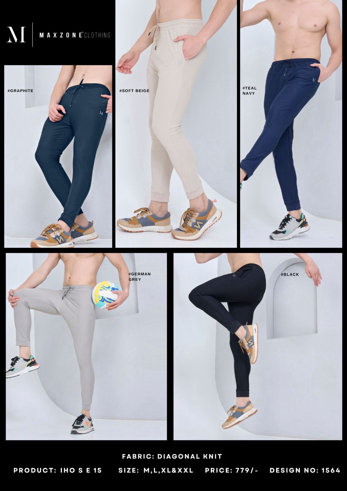 Iho S E 15 Maxzone Clothing Diagonal Mens Joggers Wholesaler India