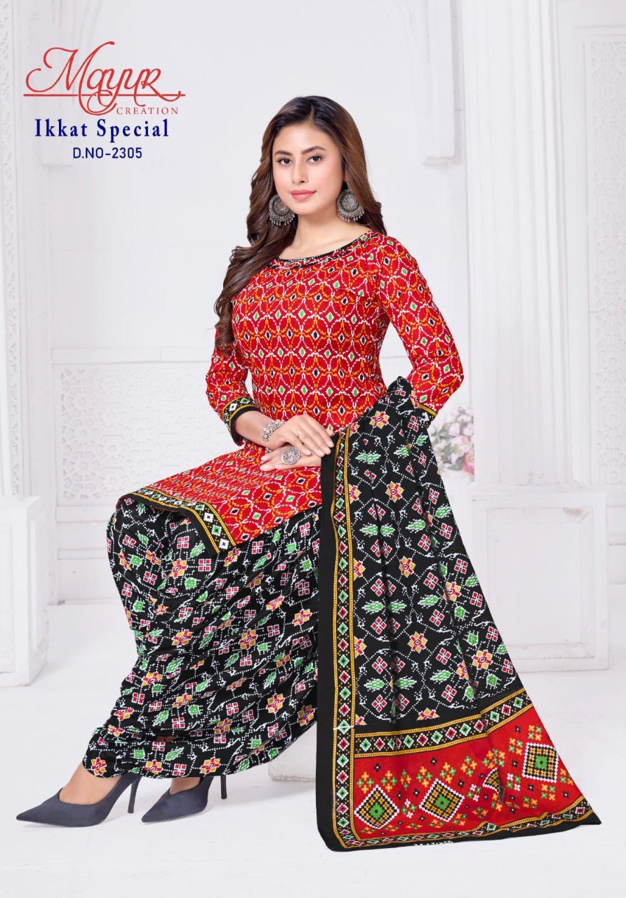 Ikkat Special Vol 23 Mayur Creation Readymade Cotton Patiyala Suits Wholesale
