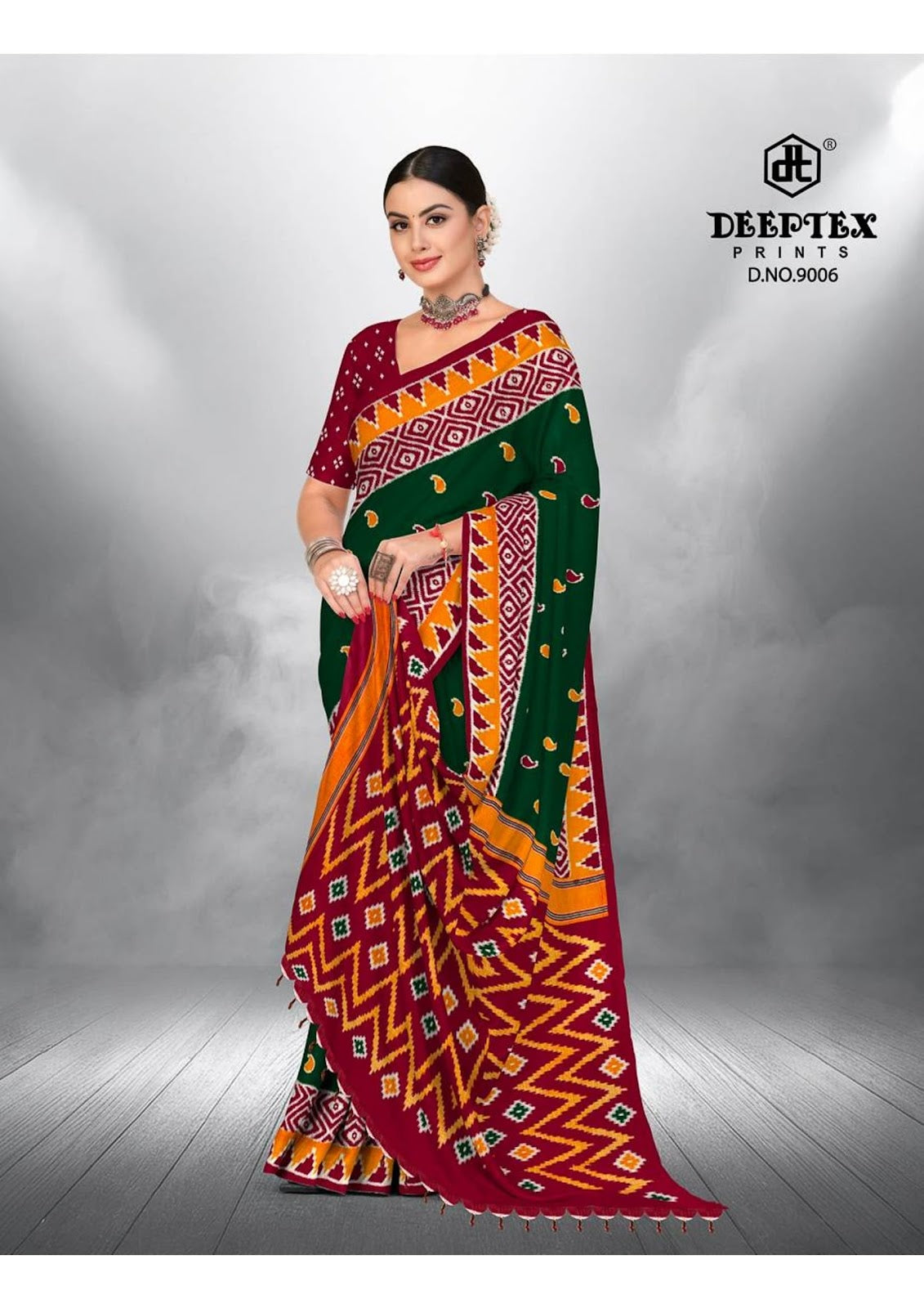 Ikkat Special Vol 9 Deeptex Prints Cotton Sarees Wholesale Price