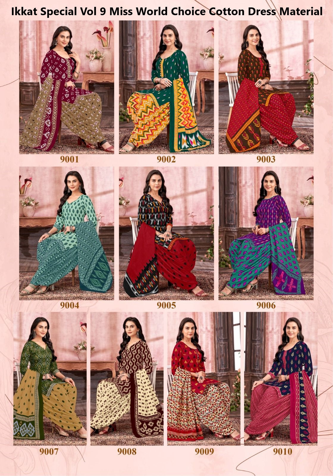 Ikkat Special Vol 9 Miss World Choice Cotton Dress Material Supplier
