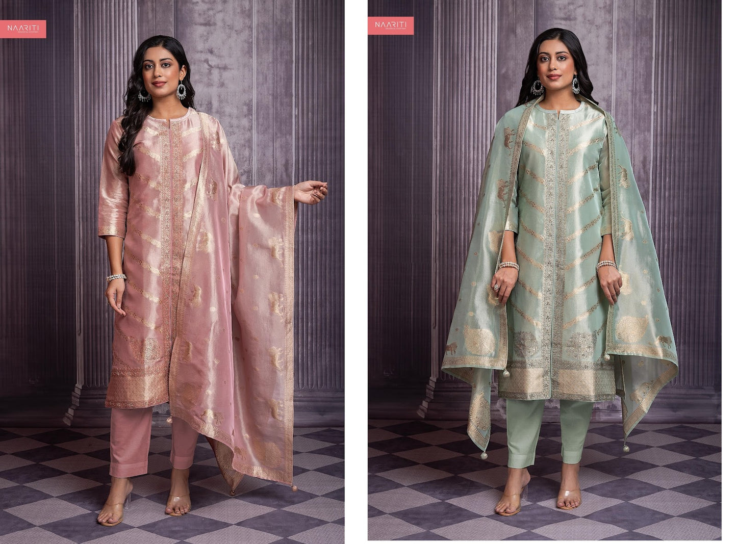 Ikshara Naariti Tissue Silk Pant Style Suits Supplier