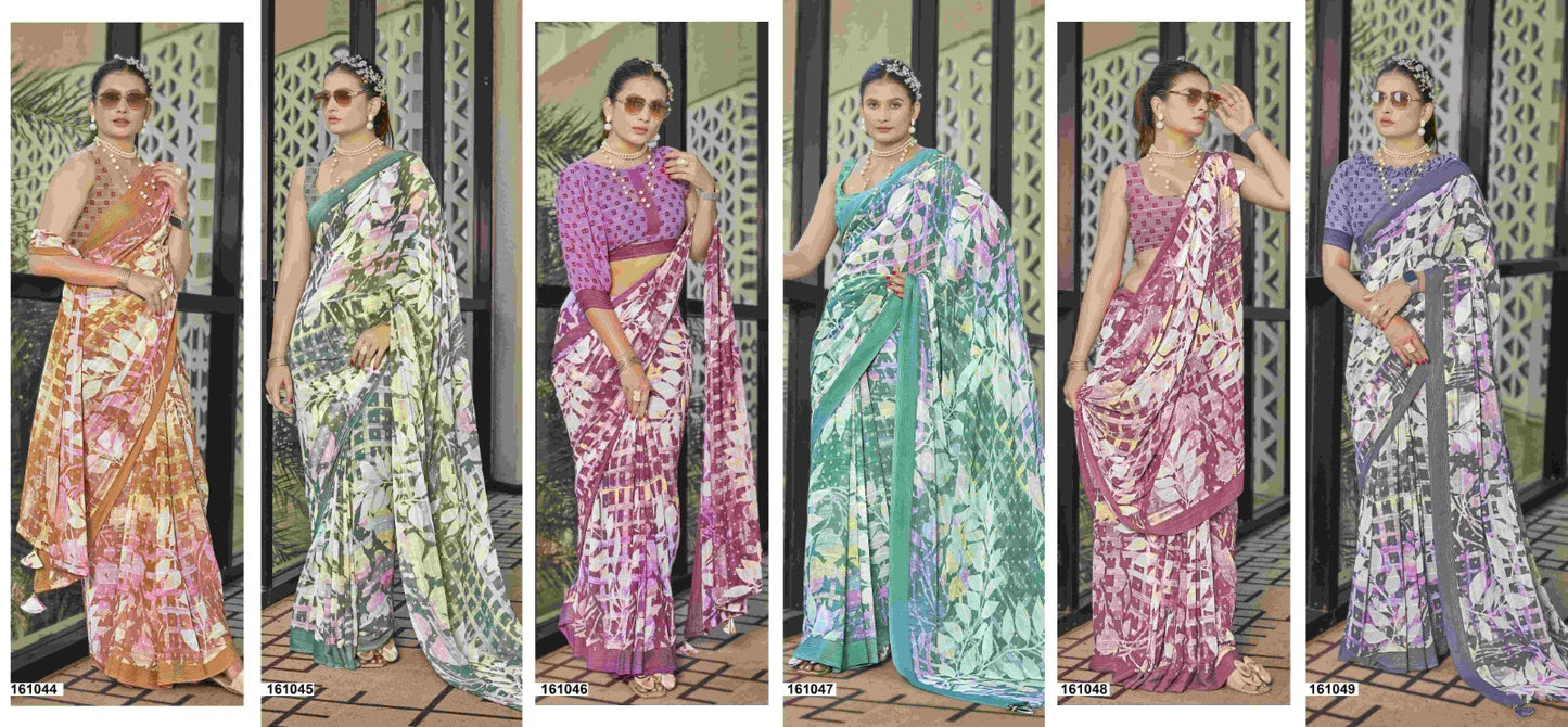Ikshita Vol 7 Vallabhi Prints Georgette Sarees Wholesaler India