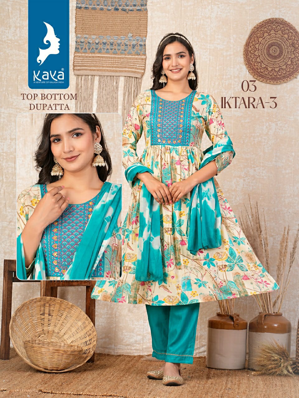 Iktara 3 Kaya Rayon Readymade Pant Style Suits Supplier Gujarat