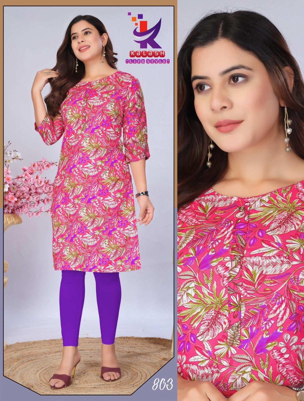 Imagine Beauty 11 Mlm Kalash Lifestyle Rayon 14Kg Knee Length Kurtis Exporter Ahmedabad