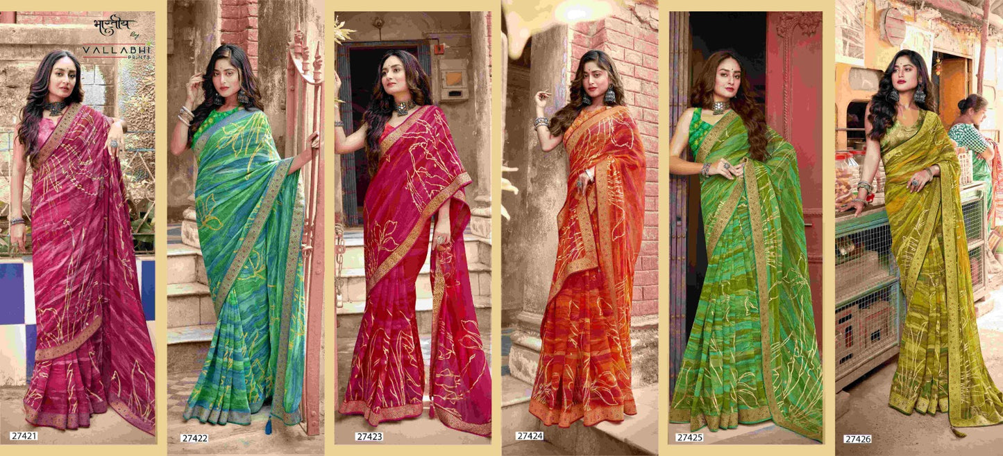 Imarti Vallabhi Prints Georgette Sarees Manufacturer Ahmedabad