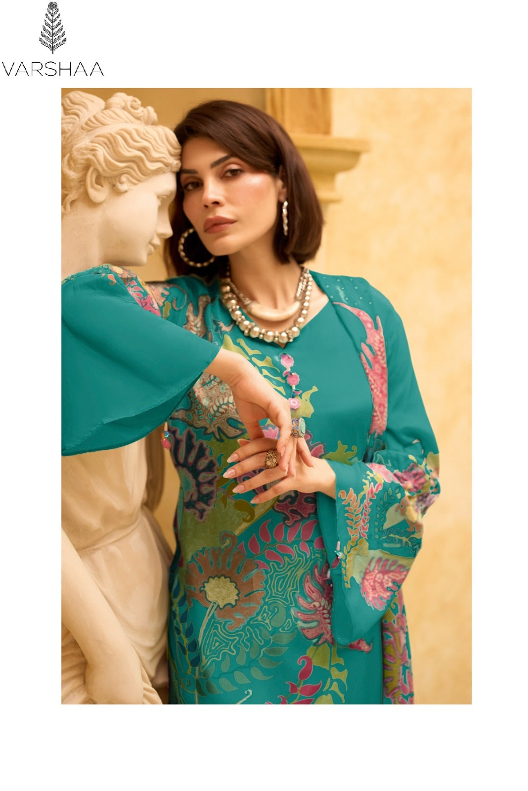 Imprint Varshaa Viscose Muslin Pant Style Suits Manufacturer Gujarat