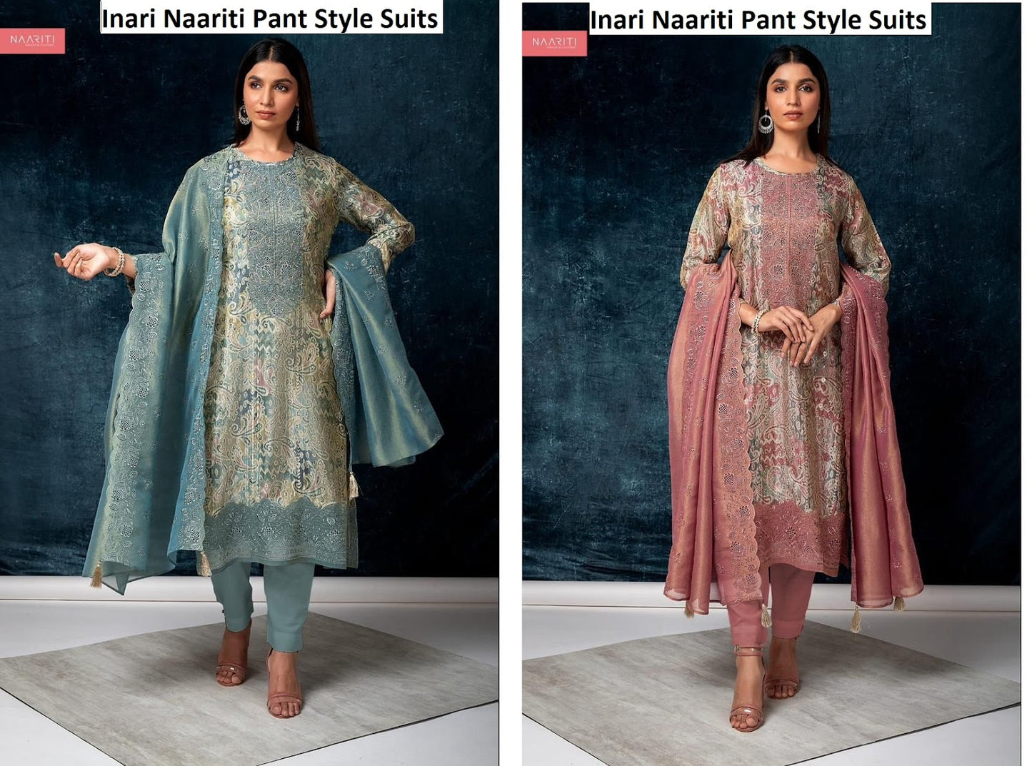 Inari Naariti Tissue Silk Pant Style Suits Wholesaler Gujarat