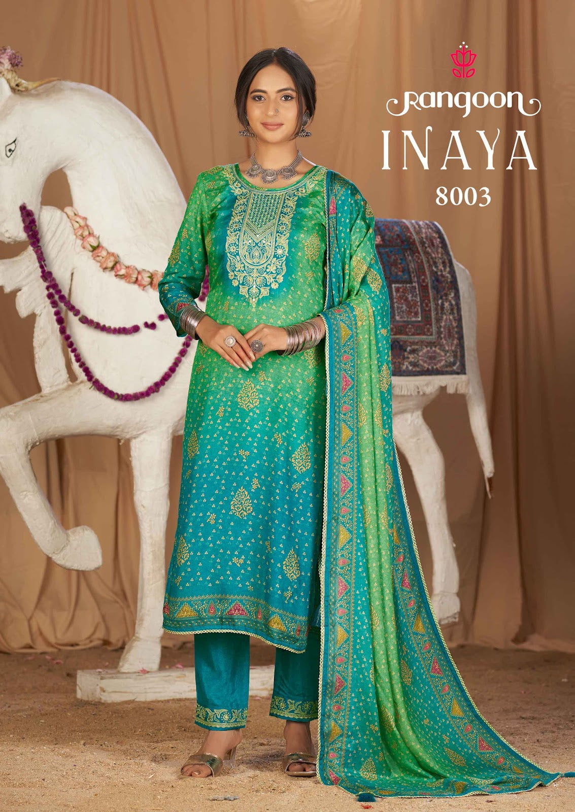 Inaya Rangoon Muslin Readymade Pant Style Suits Supplier