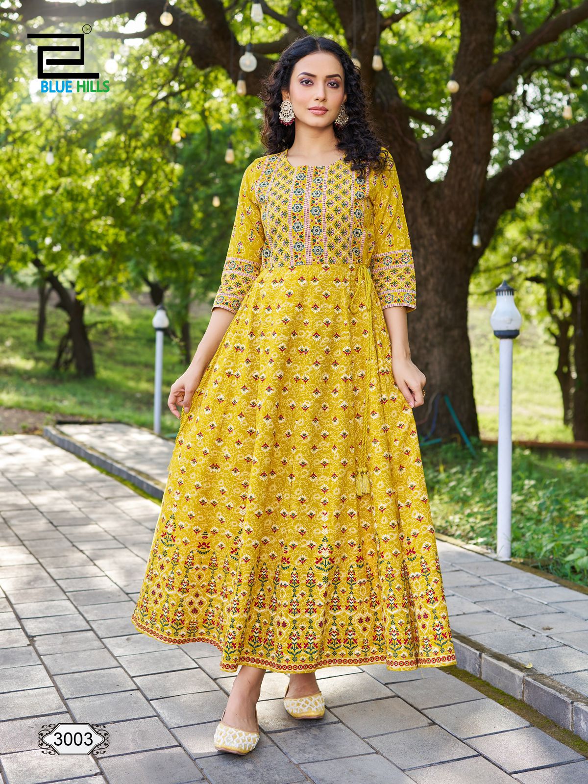 Inaya Vol 3 Blue Hills Rayon 14Kg Anarkali Kurtis Wholesale Price