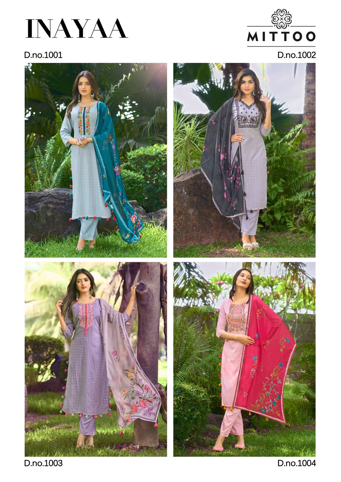 Inayaa Mittoo Rayon Readymade Pant Style Suits Wholesaler India