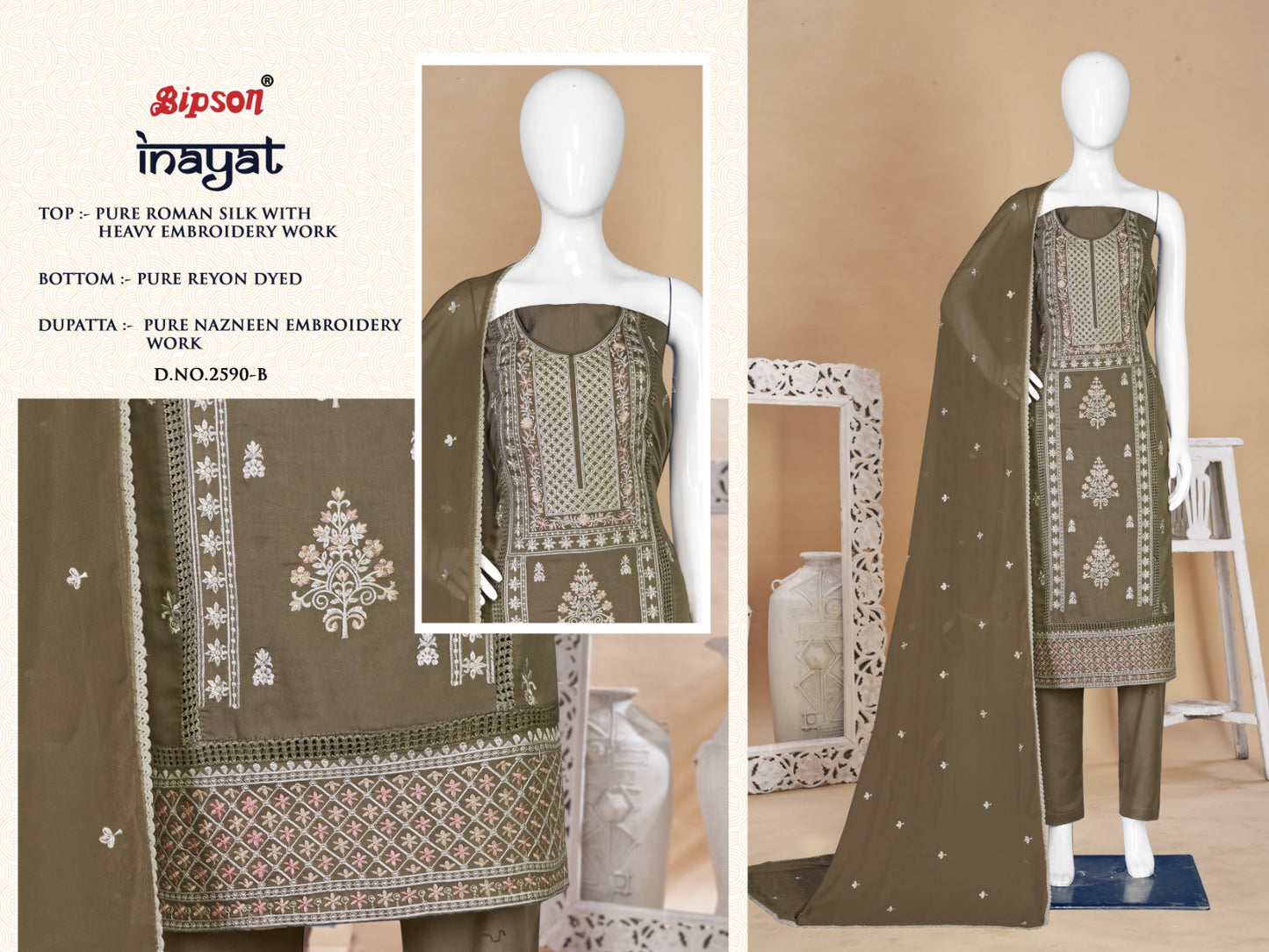Inayat 2590 Bipson Prints Roman Silk Pant Style Suits