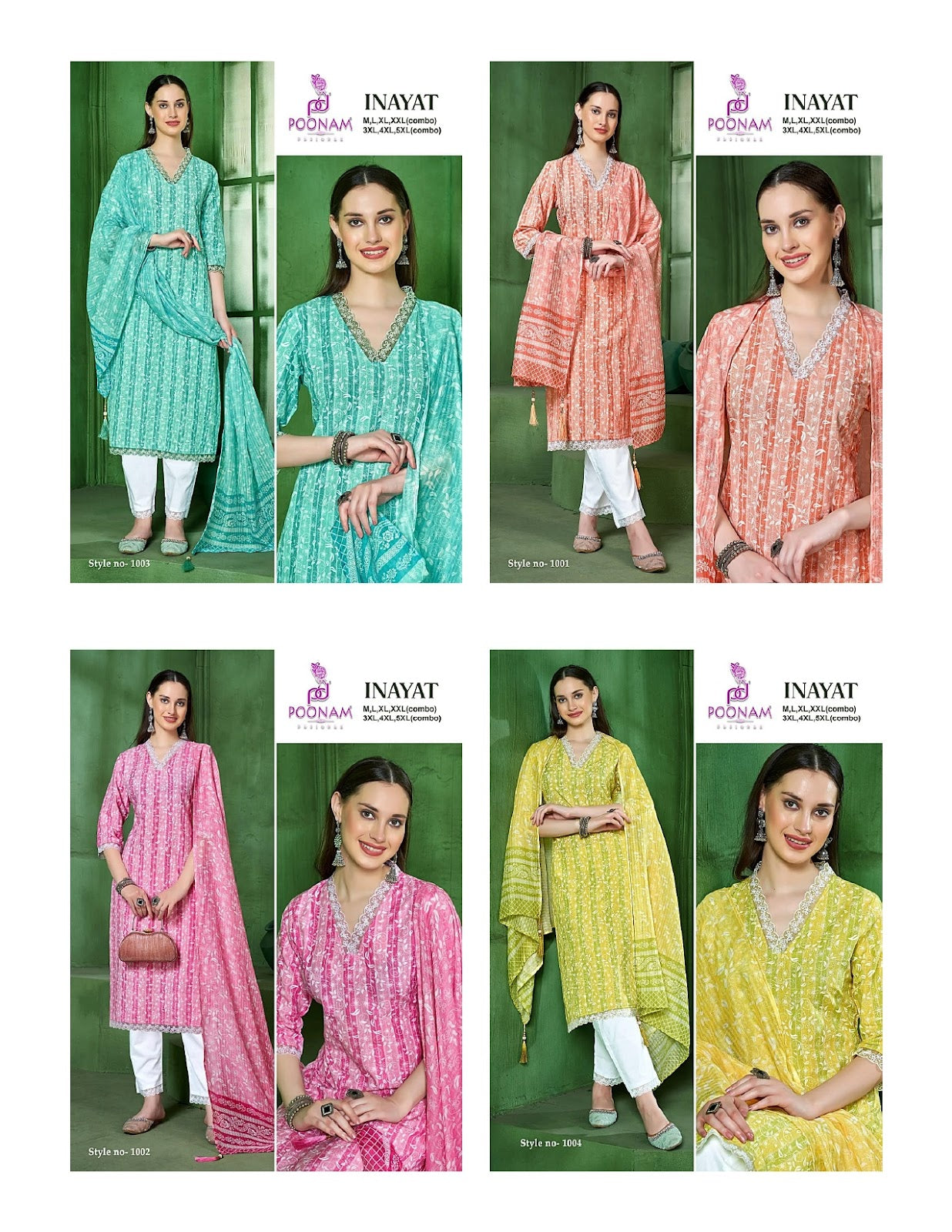 Inayat Poonam Designer Readymade Cotton Pant Suits Manufacturer Gujarat