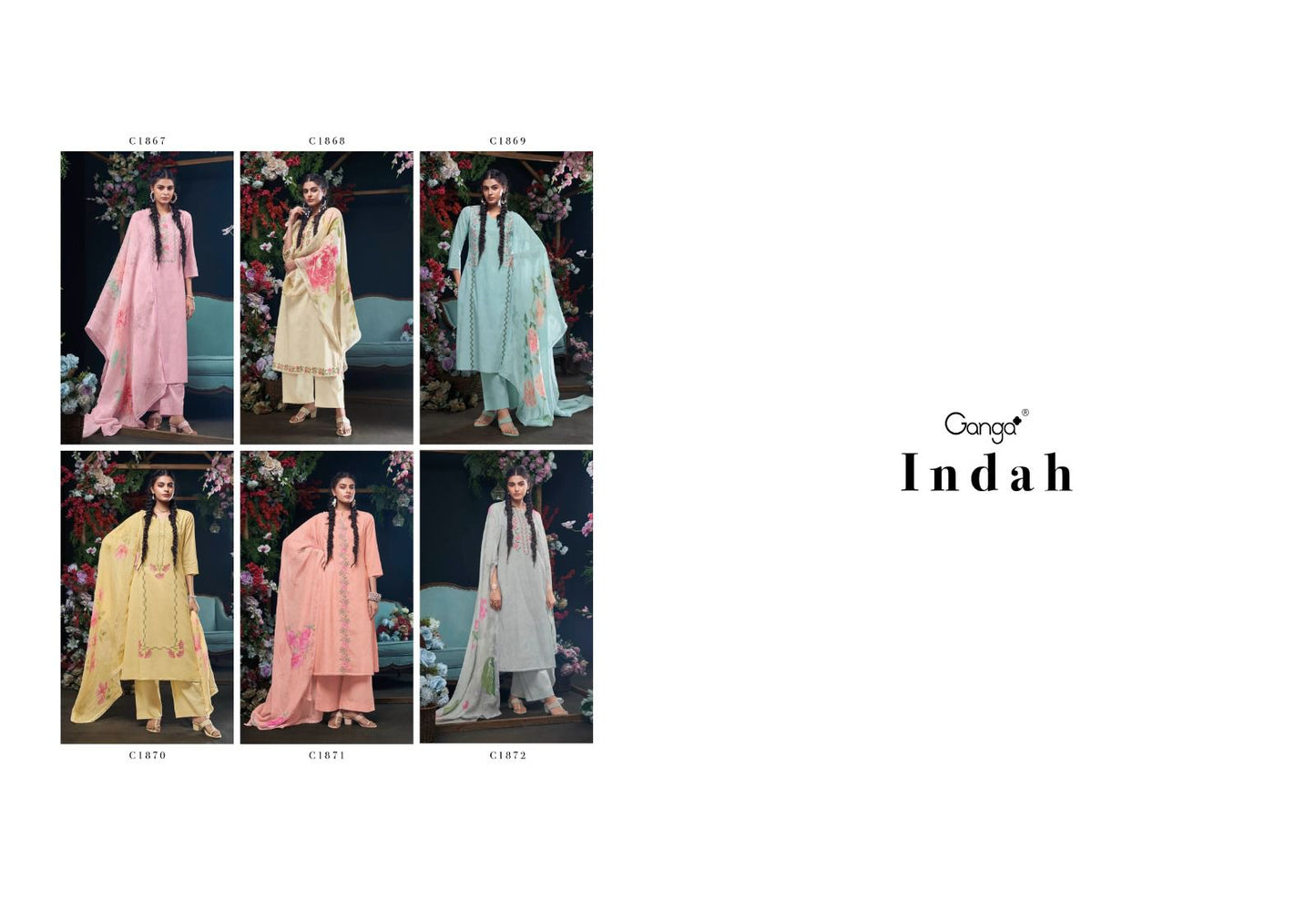 Indah Ganga Cotton Plazzo Style Suits Wholesale Price