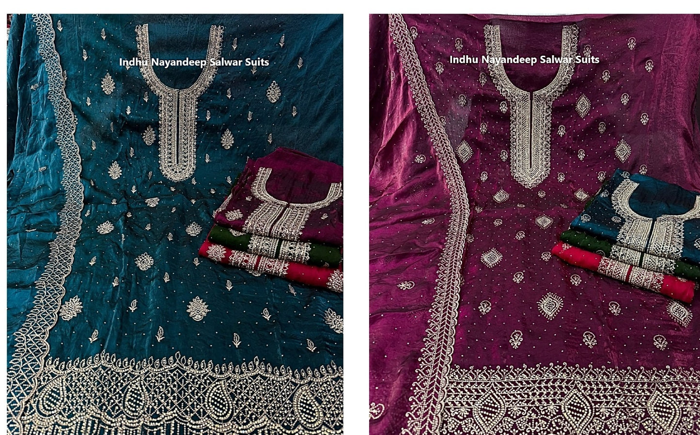 Indhu Nayandeep Satin Salwar Suits Wholesale Price