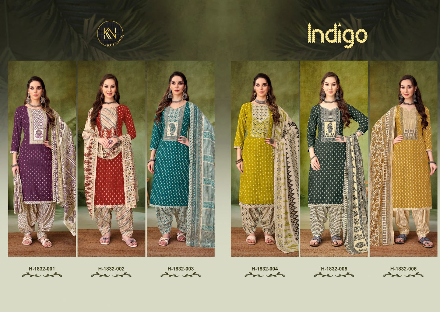 Indigo Kulnidhi Viscose Rayon Patiyala Style Suits Supplier Gujarat
