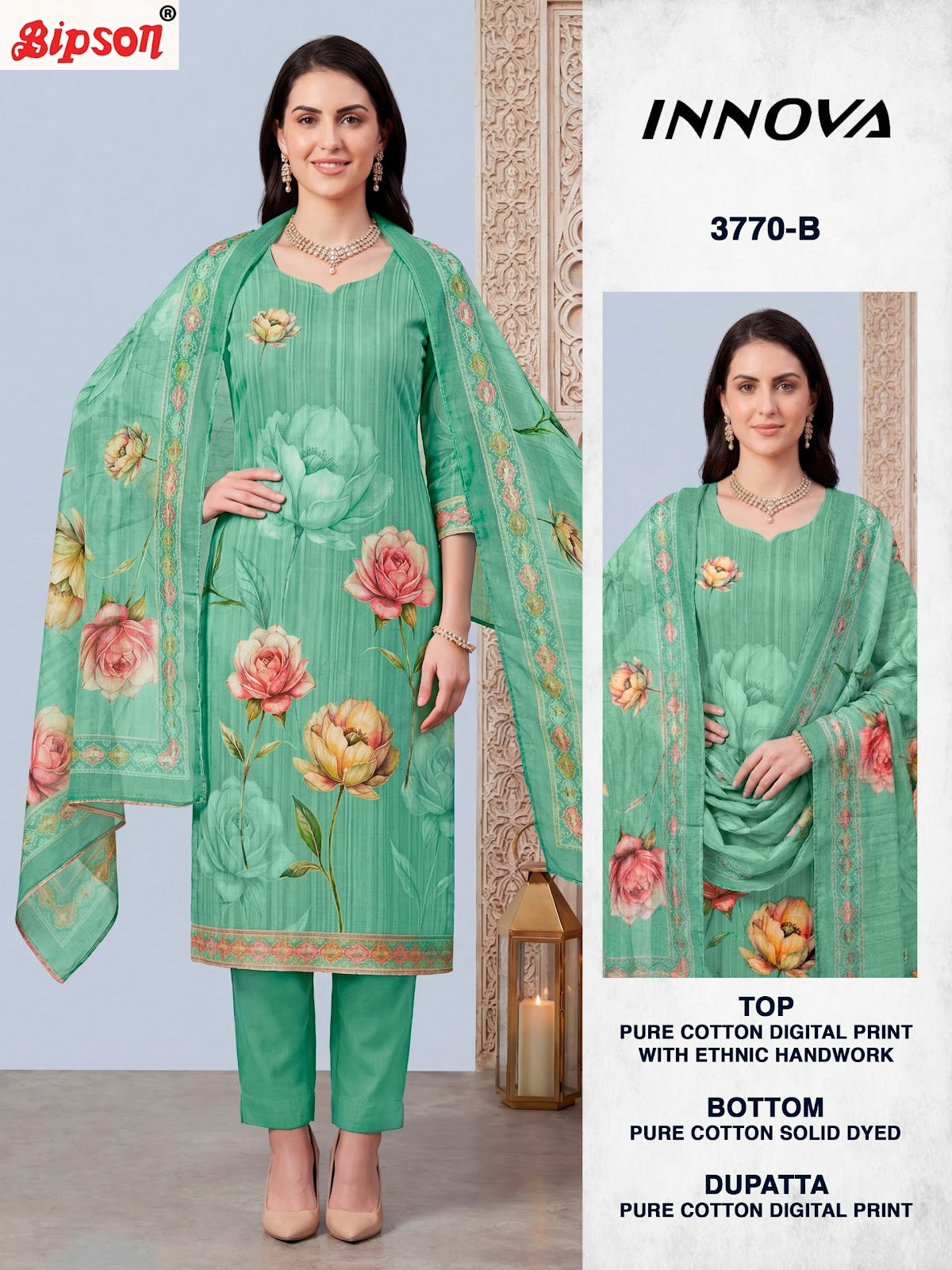 Innova 3770 Bipson Prints Cotton Pant Style Suits Exporter Gujarat