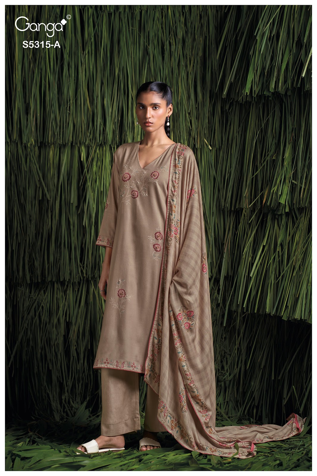 Irevia S5315 Ganga Wool Pashmina Suits Exporter Gujarat