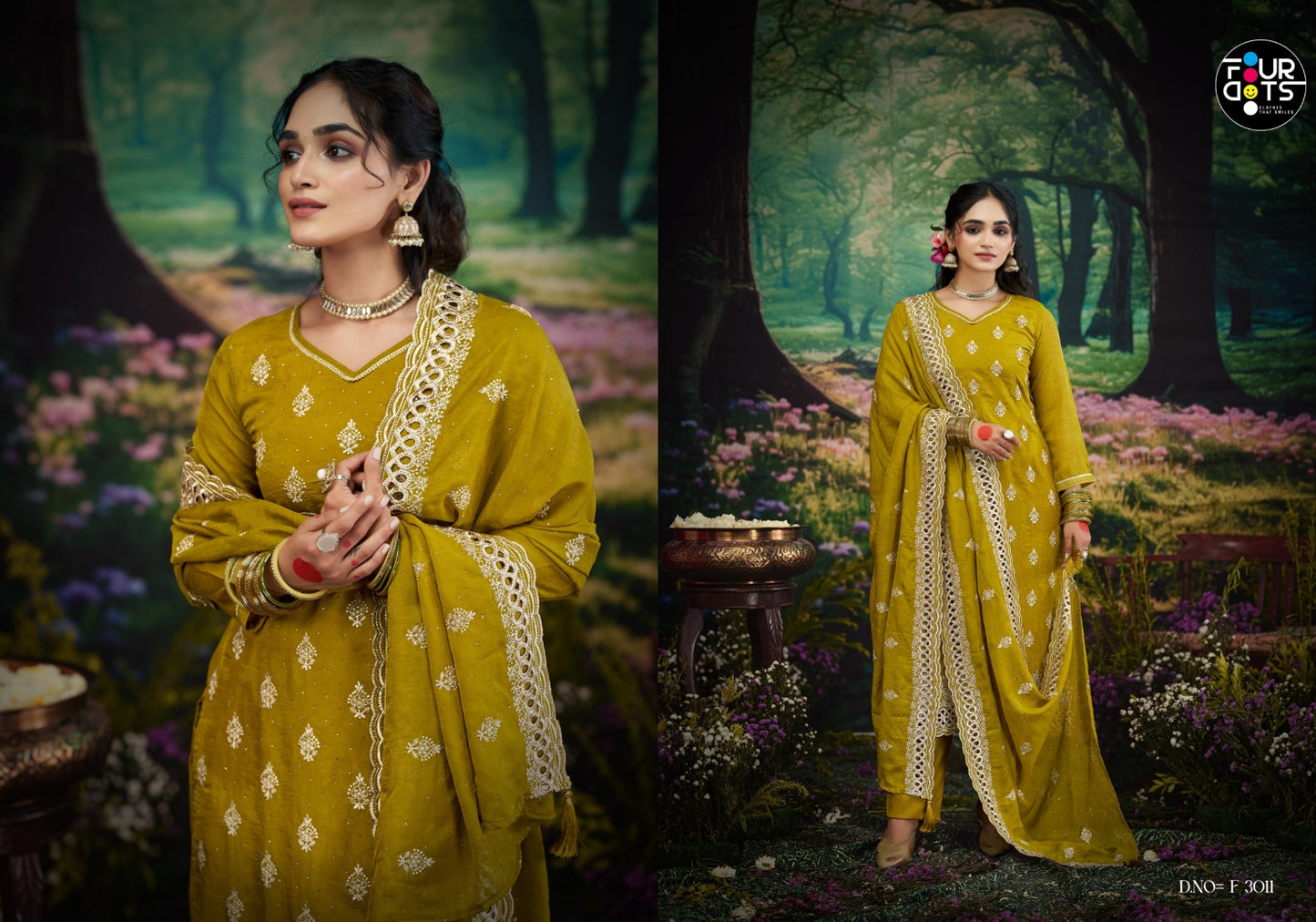 Iria Four Dots Organza Pant Style Suits Manufacturer Ahmedabad