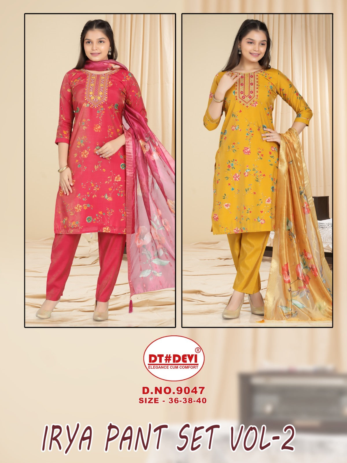 Irya Vol 2 Dn 9047 Dt Devi Simmer Girls Readymade Pant Suits Wholesale Rate