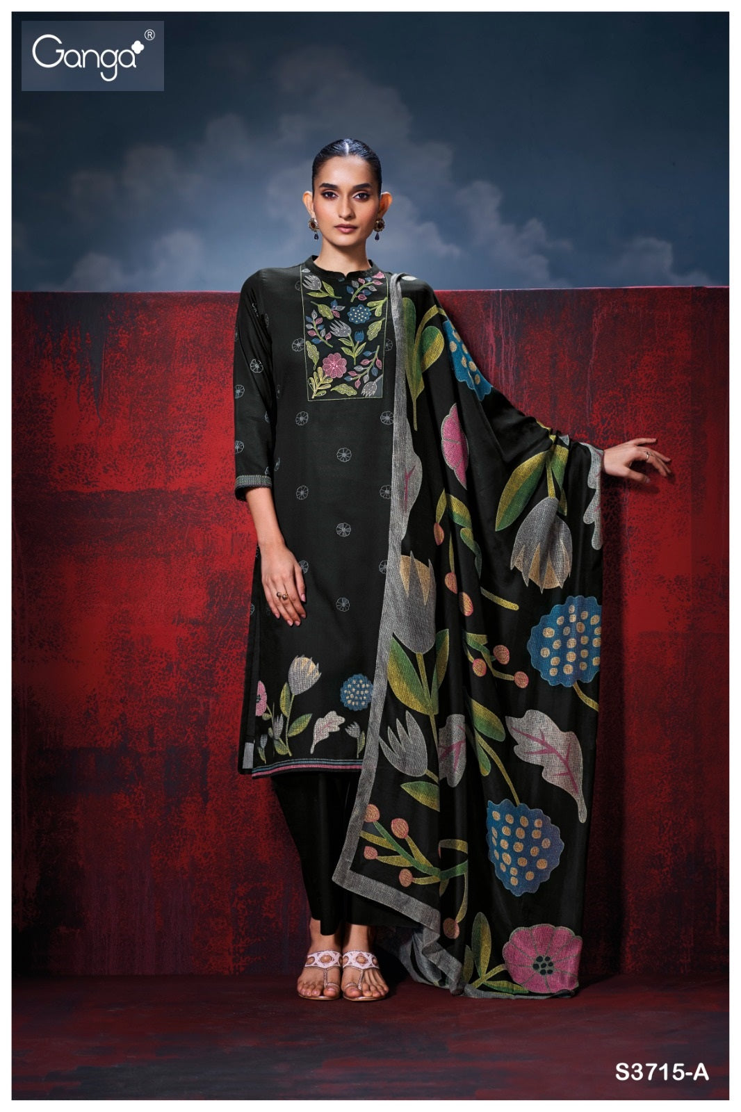 Isalith 3715 Ganga Premium Cotton Plazzo Style Suits Wholesale Rate