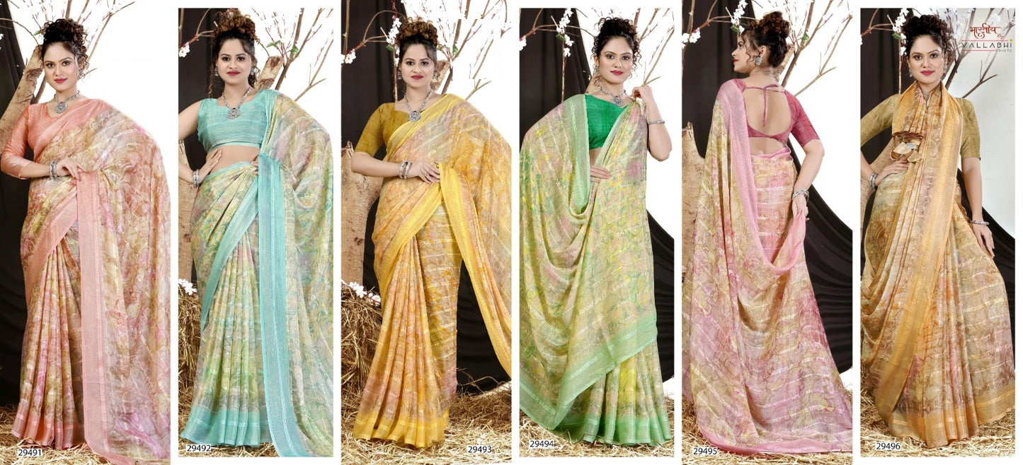 Isckon Vol 4 Vallabhi Prints Georgette Sarees Wholesale Rate