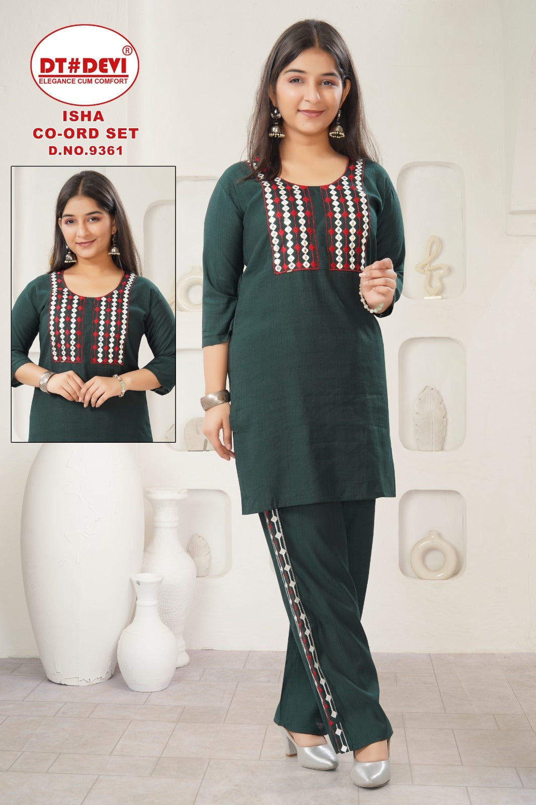 Isha Dn 9361 Dt Devi Vetican Girls Co Ord Set Wholesaler India