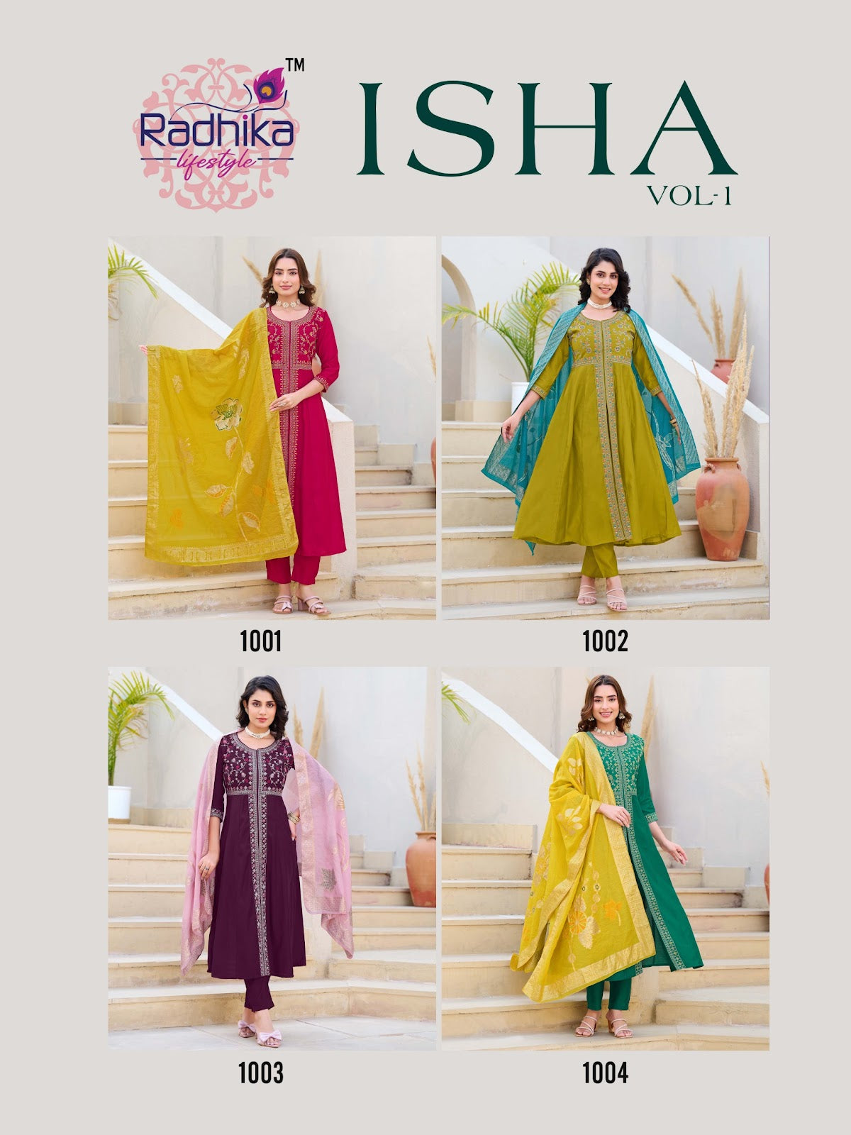 Isha Vol 1 Radhika Lifestyle Roman Silk Readymade Anarkali Suits Wholesale Price