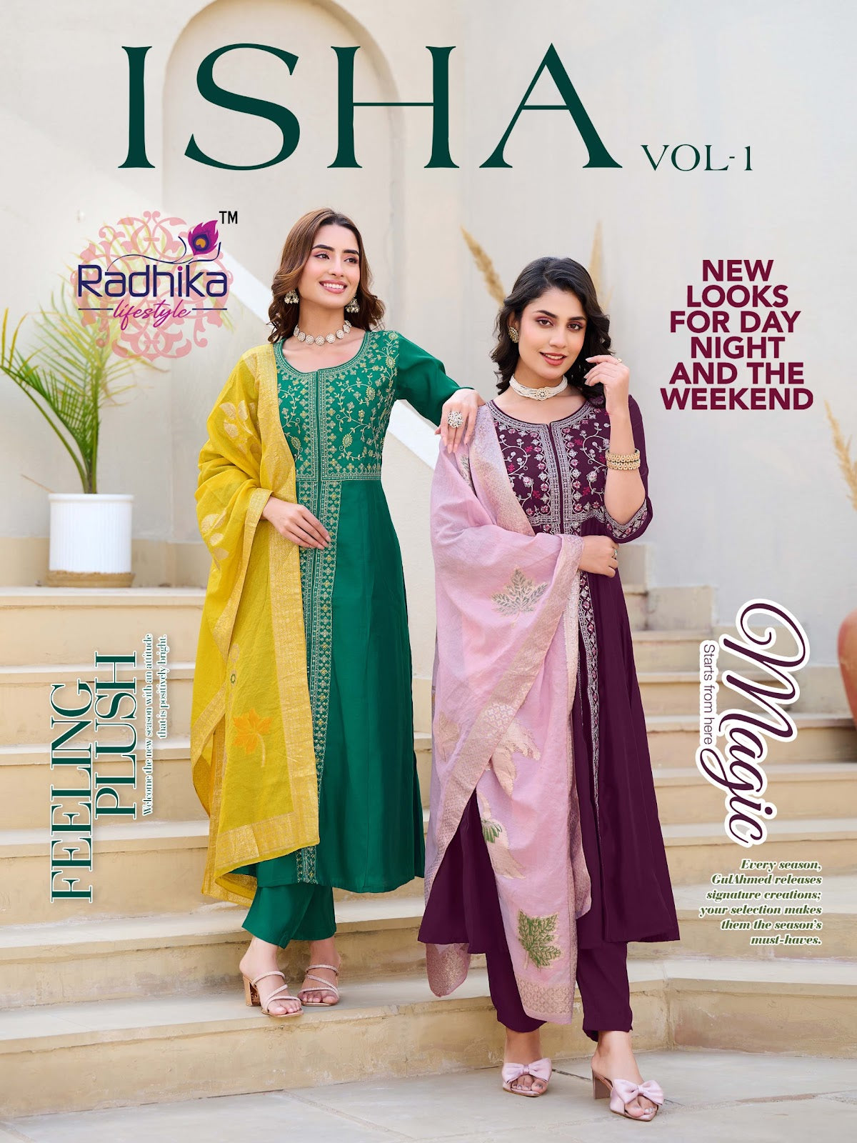 Isha Vol 1 Radhika Lifestyle Roman Silk Readymade Anarkali Suits Wholesale Price