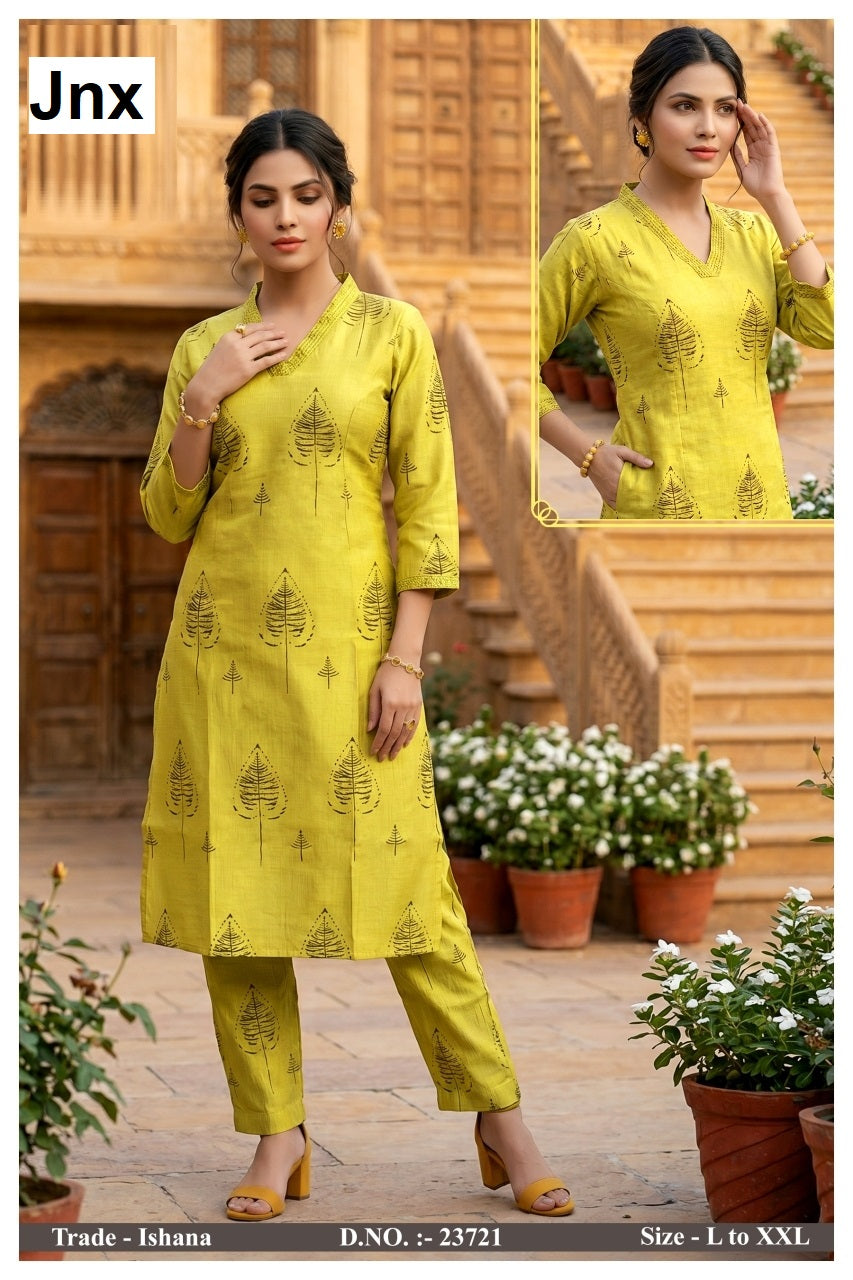 Ishana Jnx Vatican Kurti Pant Set Supplier Ahmedabad